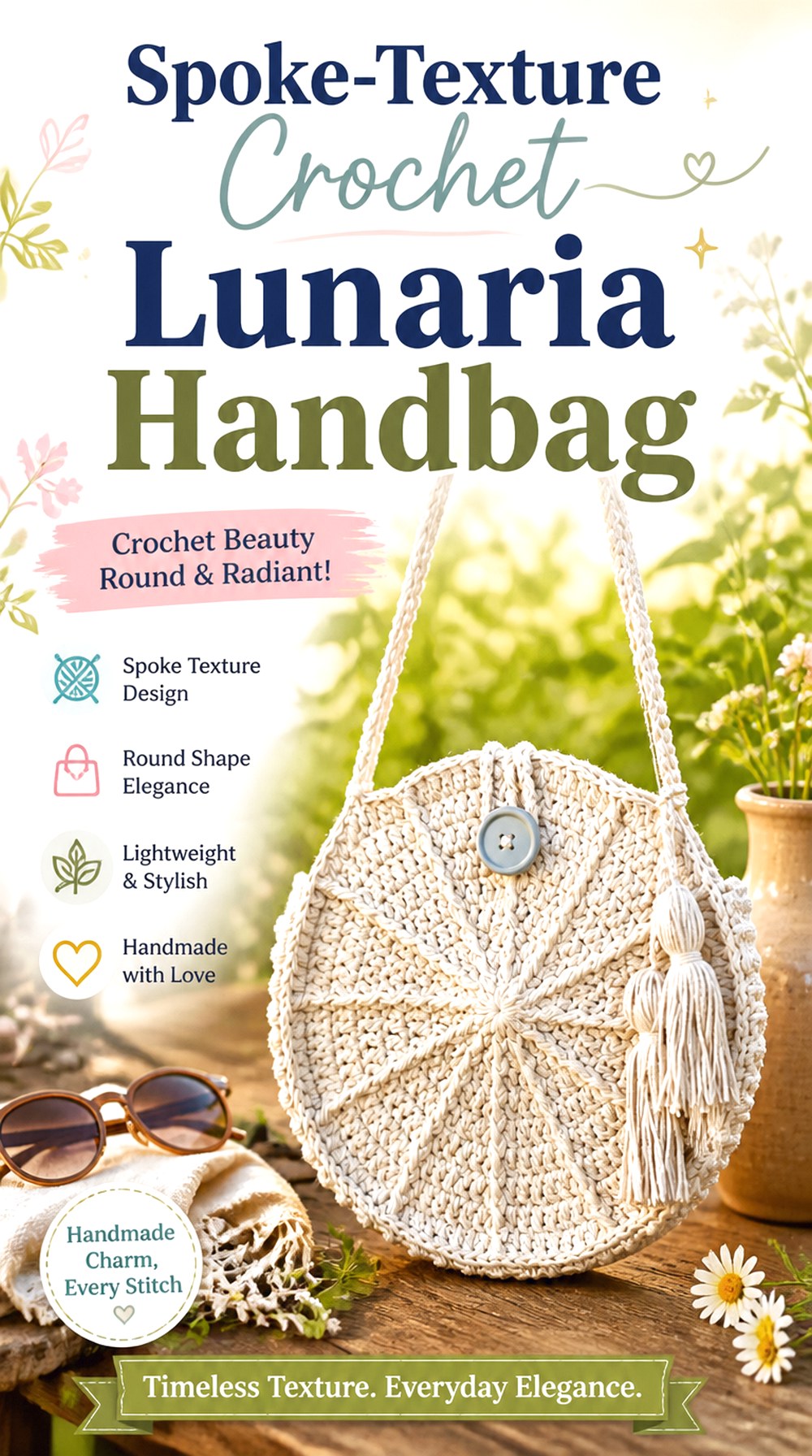 Spoke Texture Crochet Lunaria Handbag