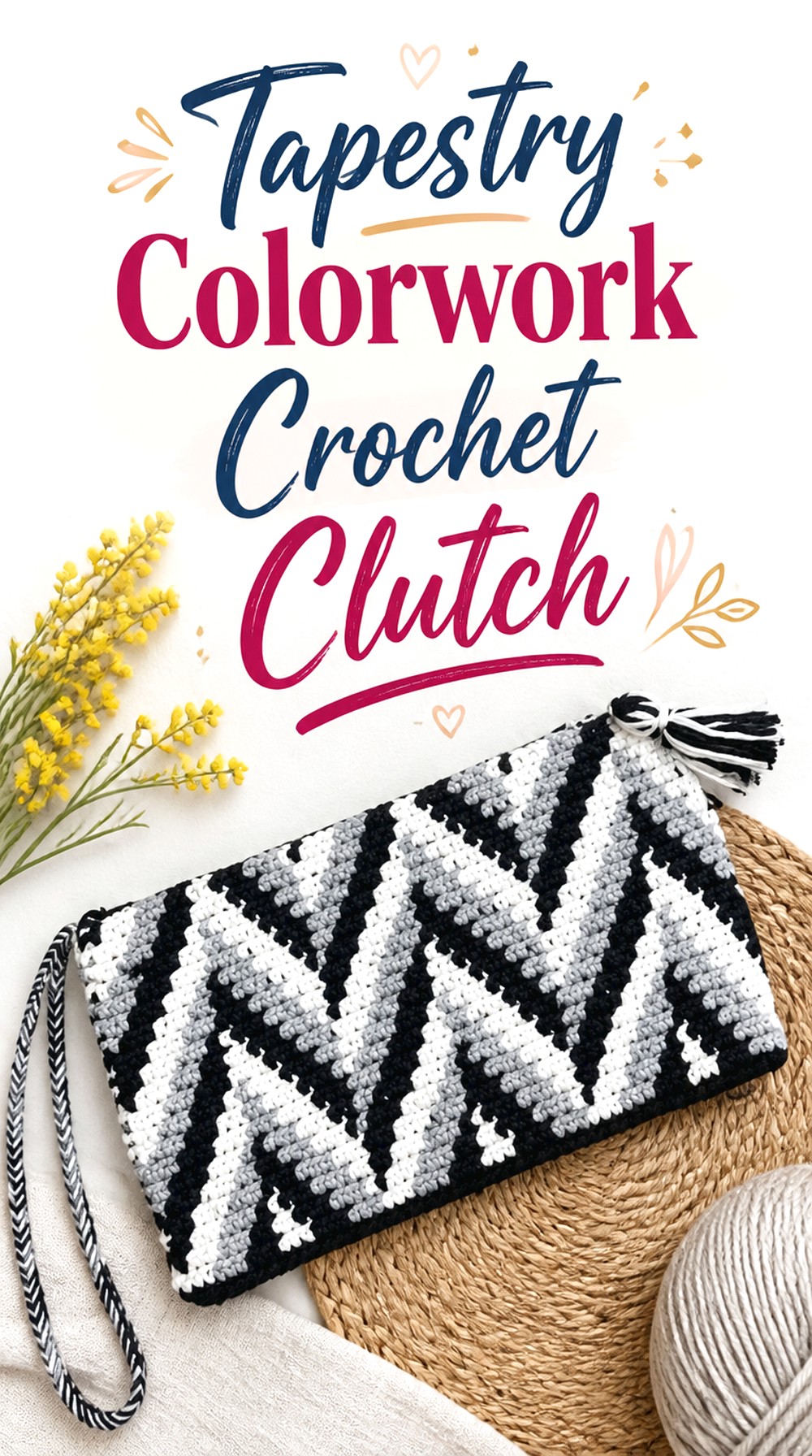Tapestry Colorwork Crochet Clutch