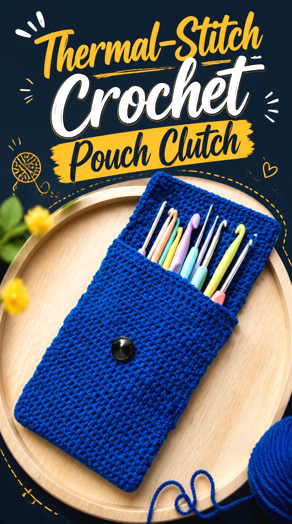 Thermal Stitch Crochet Pouch Clutch