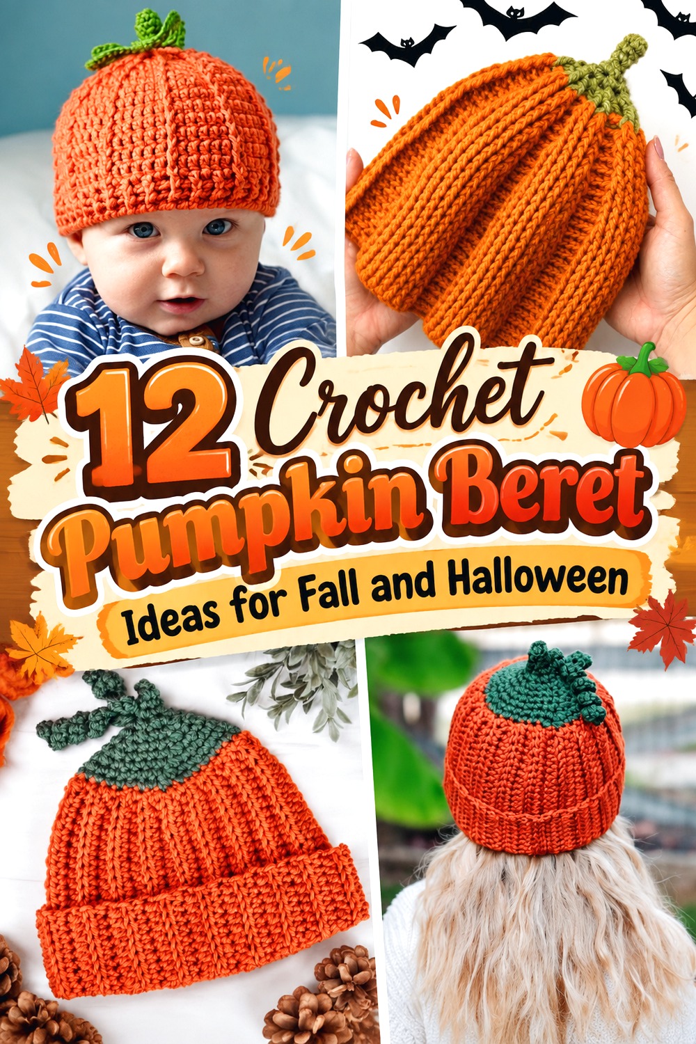 Crochet Pumpkin Beret Ideas for Fall and Halloween