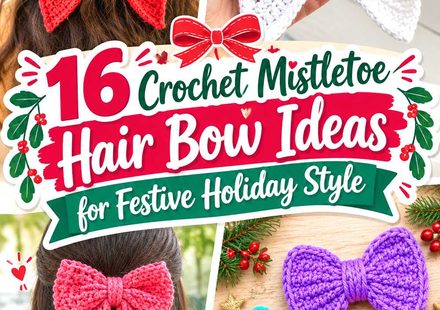 Crochet Mistletoe Hair Bow Ideas for Festive Holiday Style