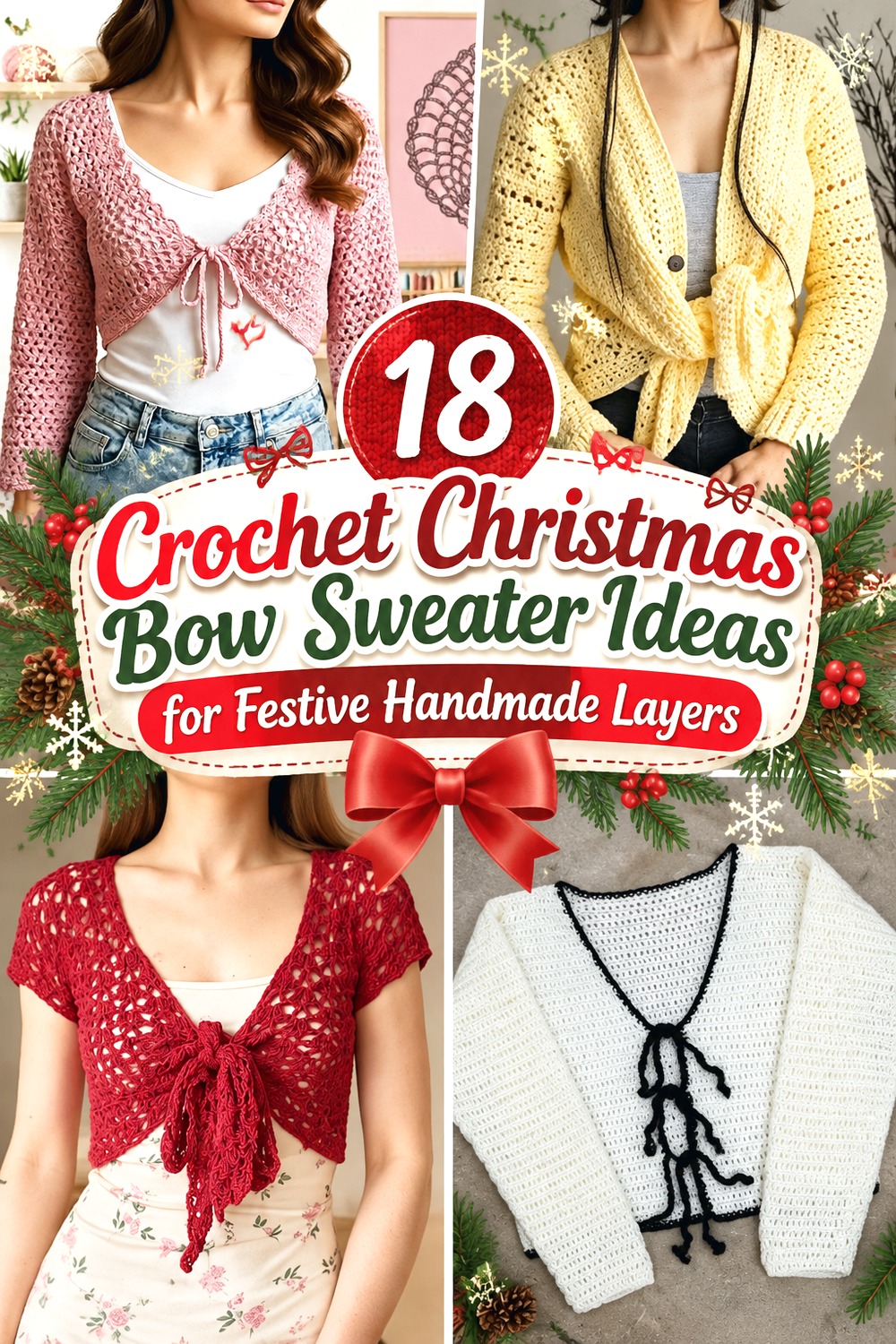 Crochet Christmas Bow Sweater Ideas for Festive Handmade Layers