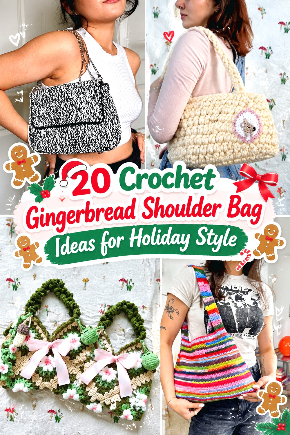 Crochet Gingerbread Shoulder Bag Ideas for Holiday Style