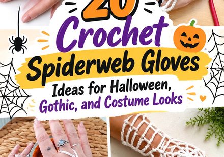 Crochet Spiderweb Gloves Ideas for Halloween, Gothic, and Costume Looks