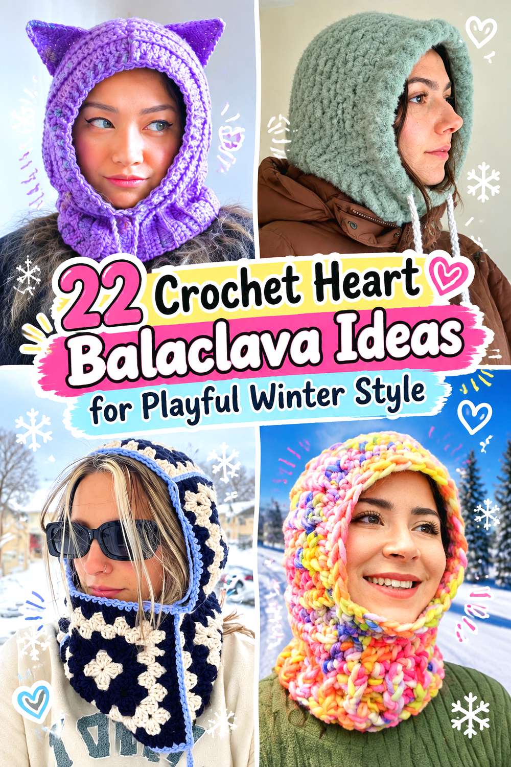 Crochet Heart Balaclava Ideas for Playful Winter Style