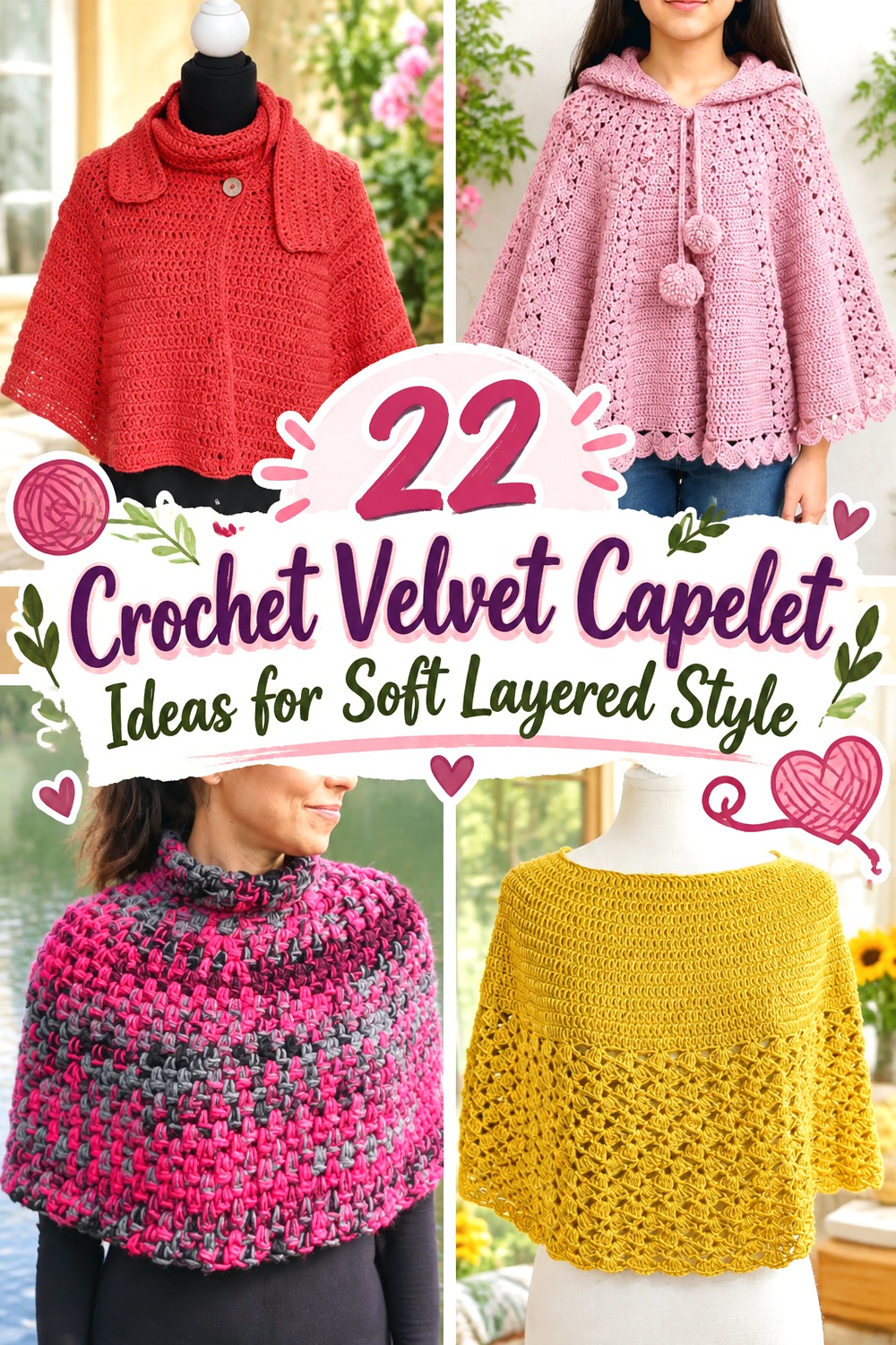 Crochet Velvet Capelet Ideas for Soft Layered Style