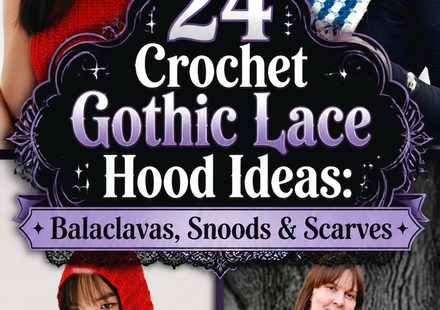 Crochet Gothic Lace Hood Ideas Balaclavas, Snoods & Scarves