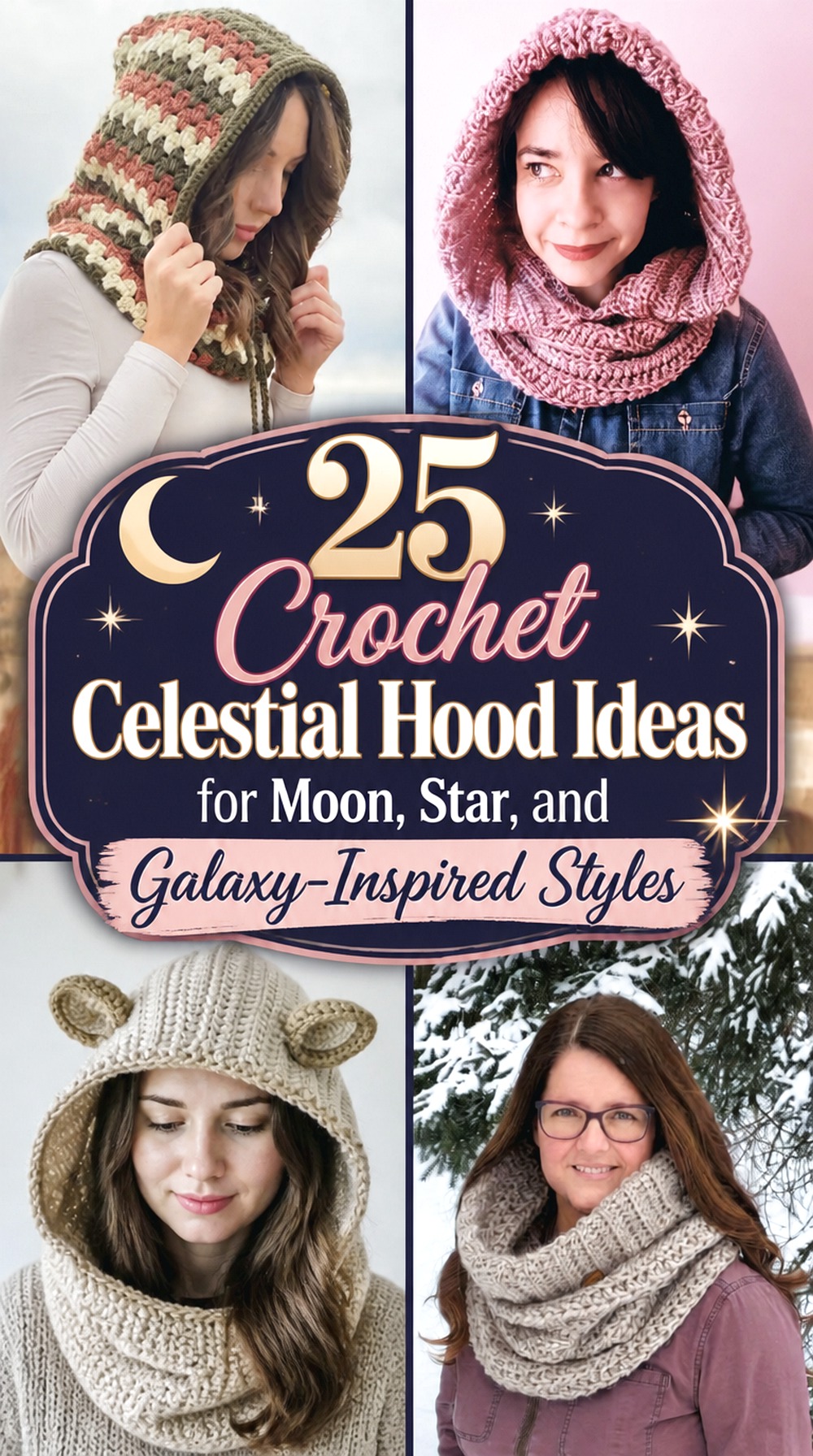 Crochet Celestial Hood Ideas for Moon, Star, and Galaxy Inspired Styles