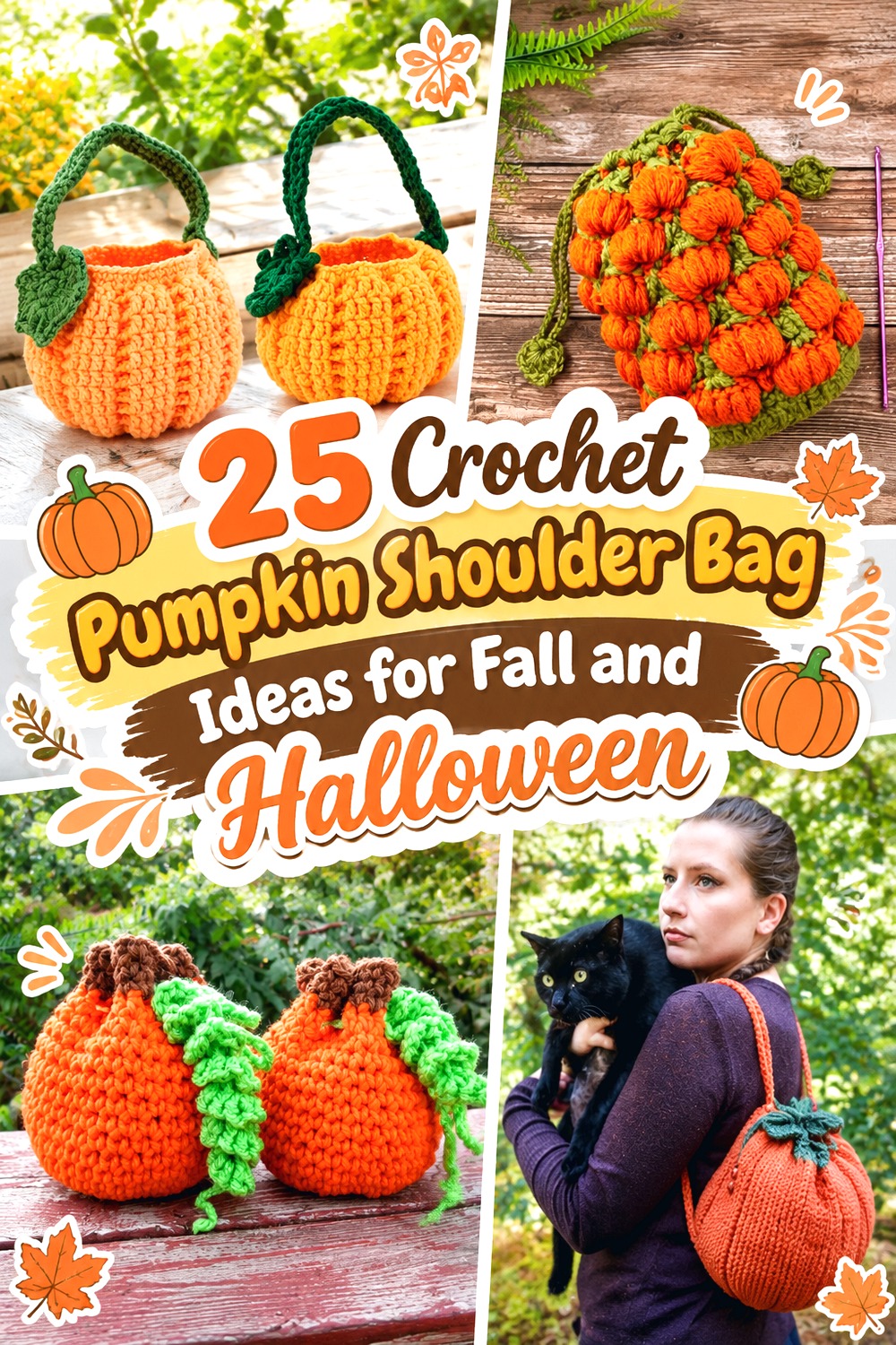 Crochet Pumpkin Shoulder Bag Ideas for Fall and Halloween