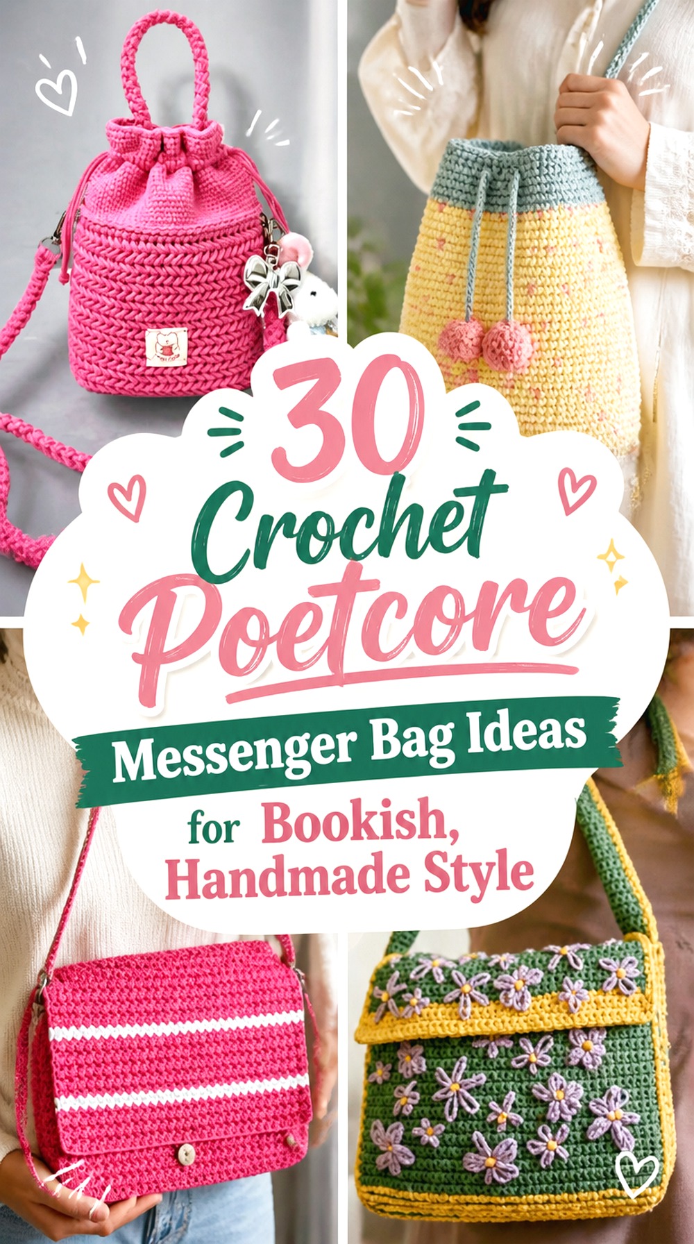 Crochet Poetcore Messenger Bag Ideas for Bookish, Handmade Style