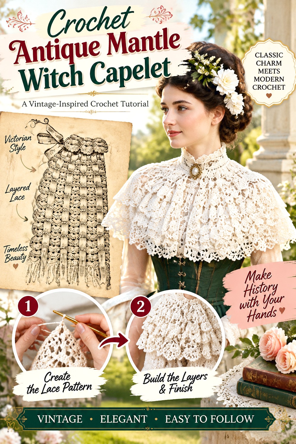 Crochet Antique Mantle Witch Capelet