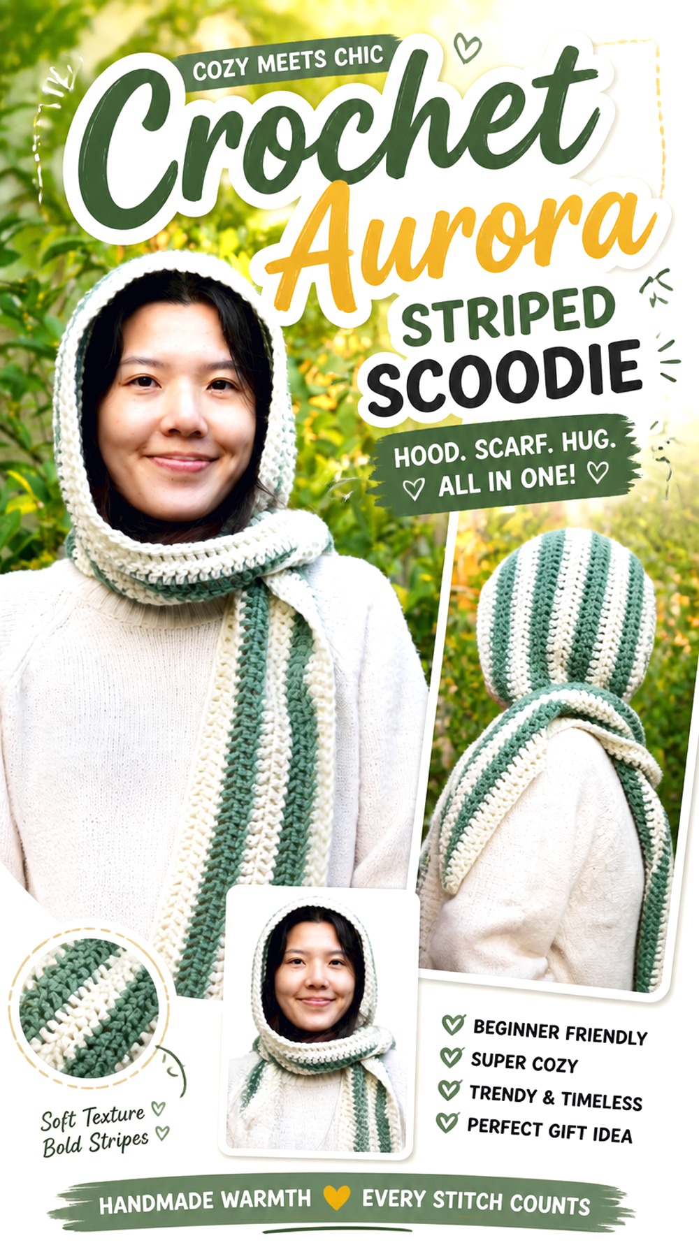 Crochet Aurora Striped Scoodie