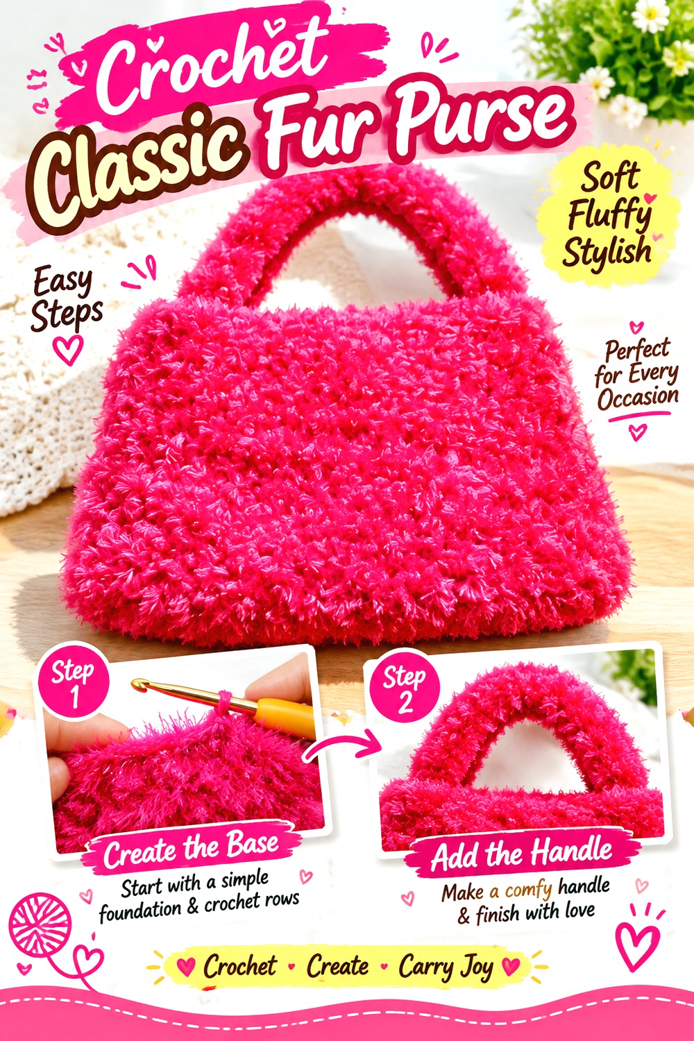 Crochet Classic Fur Purse