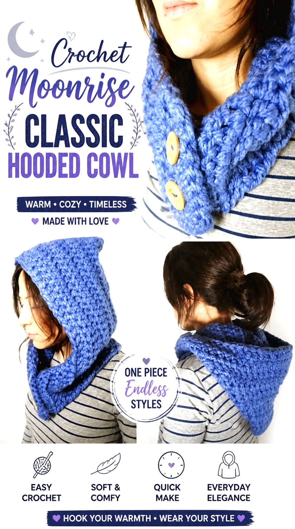 Crochet Moonrise Classic Hooded Cowl