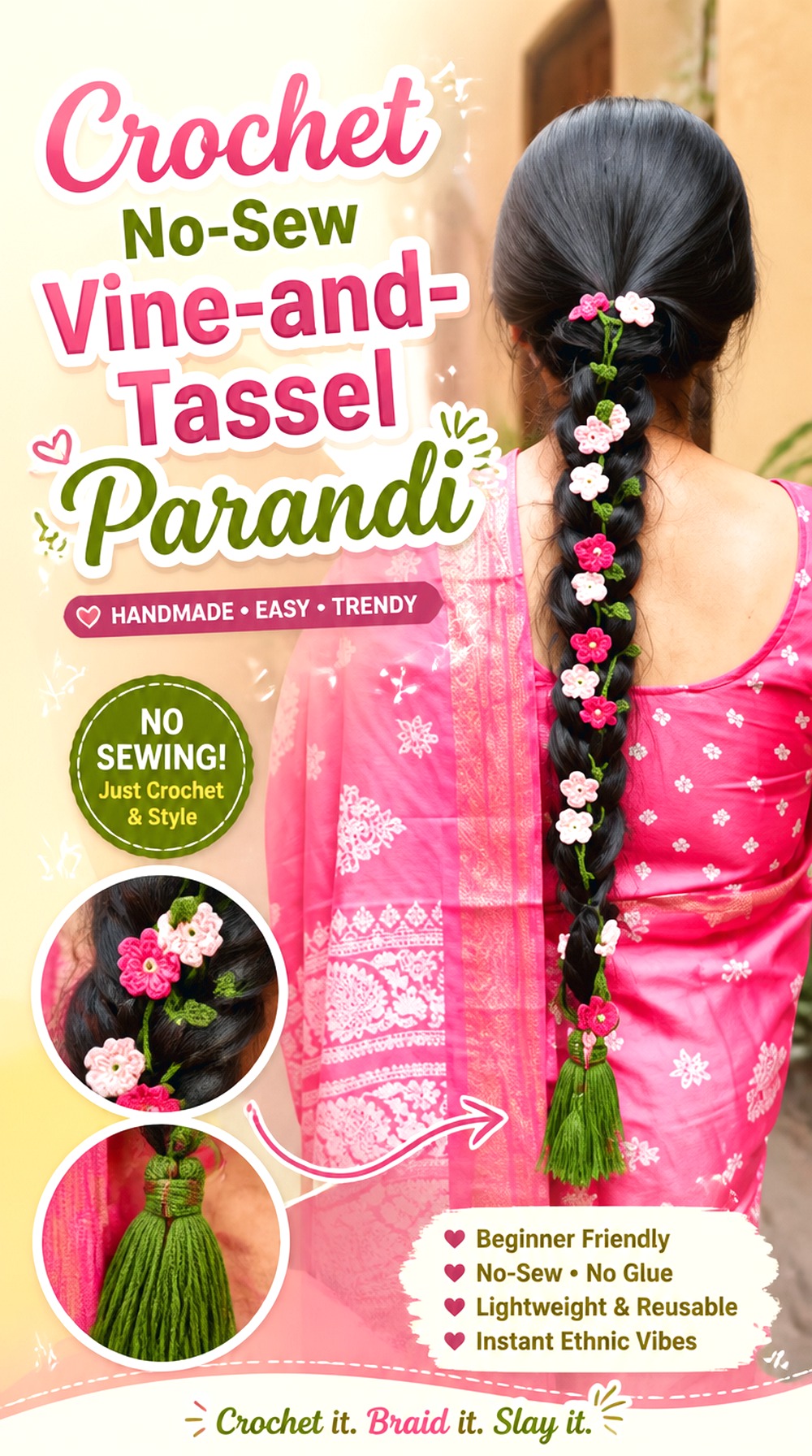 Crochet No Sew Vine and Tassel Parandi