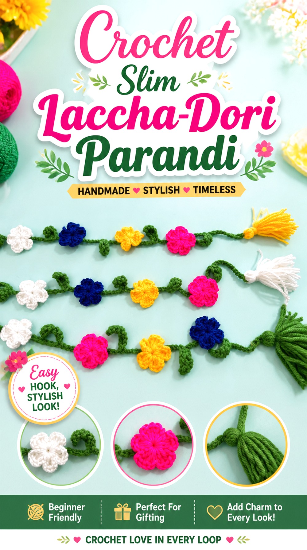 Crochet Slim Laccha Dori Parandi