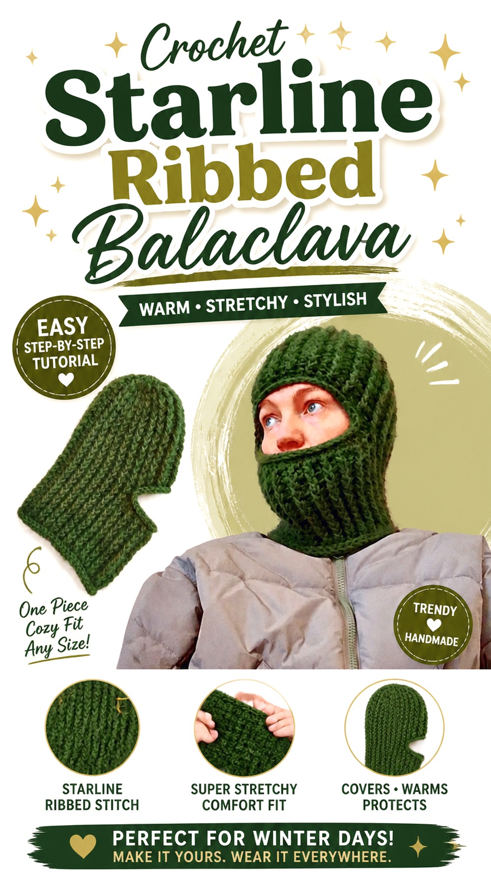 Crochet Starline Ribbed Balaclava