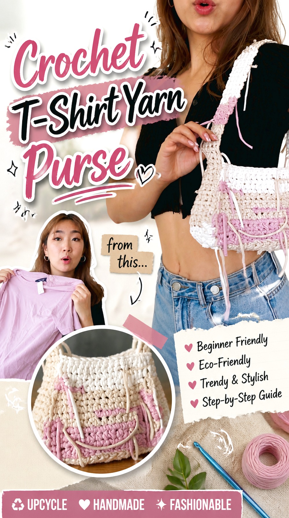 Crochet T Shirt Yarn Purse