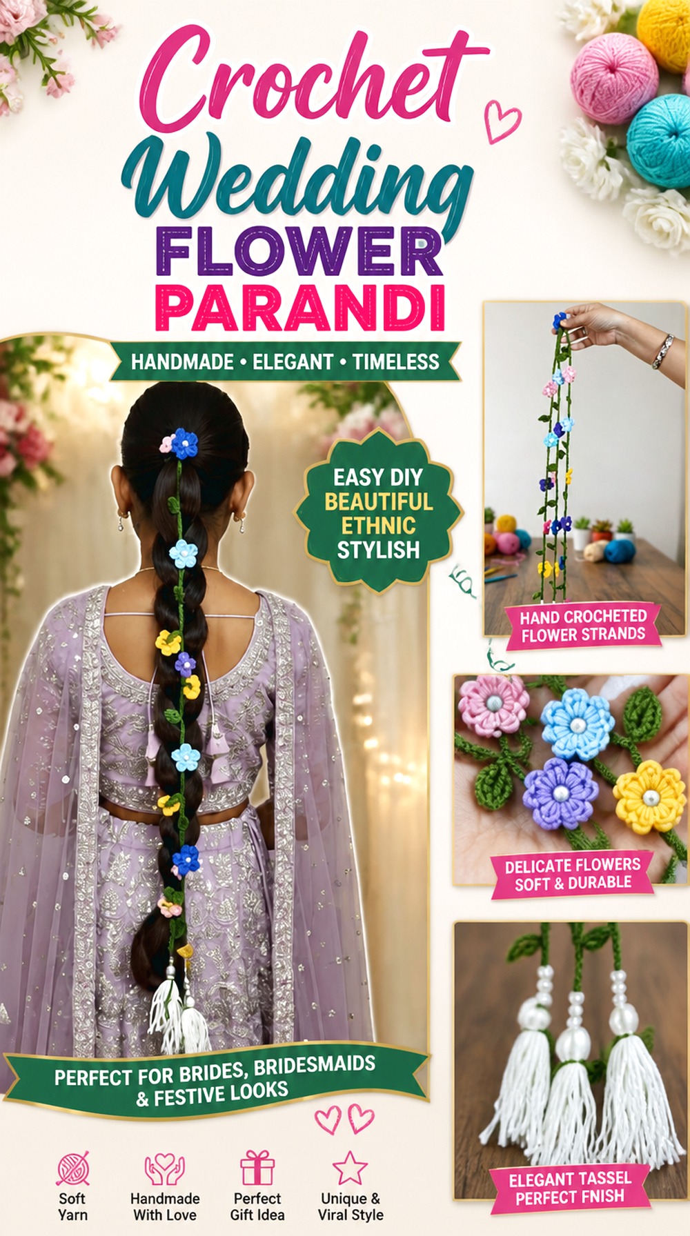 Crochet Wedding Flower Parandi