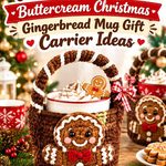 Crochet Cocoa Brown and Buttercream Christmas Gingerbread Mug Gift Carrier Ideas