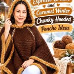Crochet Espresso Brown and Caramel Winter Chunky Hooded Poncho Ideas