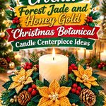 Crochet Forest Jade and Honey Gold Christmas Botanical Candle Centerpiece Ideas