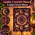 Crochet Plum Noir and Burnished Copper Gothic Crescent Moon Lamp Cover Ideas