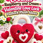 Crochet Raspberry and Cream Valentine Love Lock Padlock Plush Ideas