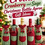 Crochet Cranberry and Sage Christmas Bottle Apron Gift Ideas