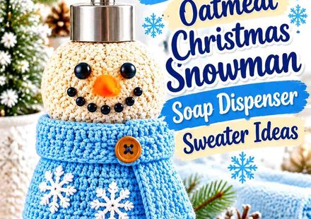 Crochet Frost Blue and Oatmeal Christmas Snowman Soap Dispenser Sweater Ideas