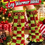 Crochet Wasabi Green and Ruby Red Christmas Checkerboard Leg Warmer Ideas
