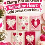 Crochet Cherry Pink and Cream Valentine Heart Light Switch Cover Ideas
