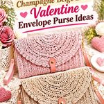 Crochet Dusty Rose and Champagne Beige Valentine Lace Envelope Purse Ideas