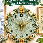 Crochet Frosted Sage and Antique Gold Winter Art Nouveau Floral Wall Clock Ideas