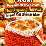Crochet Persimmon and Cream Thanksgiving Harvest Bread Roll Warmer Ideas