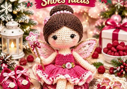 Crochet Raspberry and Buttercream Christmas Sugarplum Fairy Doll Shoes Ideas