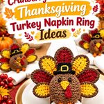 Crochet Cranberry and Mustard Thanksgiving Turkey Napkin Ring Ideas