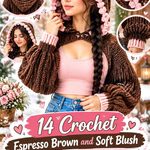 Crochet Espresso Brown and Soft Blush Winter Romantic Hooded Bolero Ideas