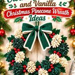 Crochet Jade Green and Vanilla Christmas Pinecone Wreath Ideas