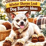 Crochet Oatmeal and Chestnut Winter Sherpa Look Dog Booties Ideas