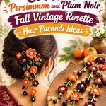 Crochet Persimmon and Plum Noir Fall Vintage Rosette Hair Parandi Ideas