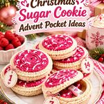 Crochet Raspberry Pink and Cream Christmas Sugar Cookie Advent Pocket Ideas
