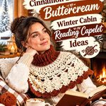 Crochet Cinnamon Brown and Buttercream Winter Cabin Reading Capelet Ideas