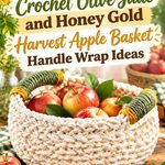 Crochet Olive Jade and Honey Gold Harvest Apple Basket Handle Wrap Ideas