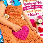 Crochet Persimmon and Raspberry Pink Valentine Heart Pocket Apron Ideas
