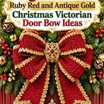Crochet Ruby Red and Antique Gold Christmas Victorian Door Bow Ideas