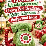 Crochet Wasabi Green and Cherry Red Christmas Retro Telephone Amigurumi Ideas