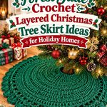 Forest Jade Crochet Layered Christmas Tree Skirt Ideas for Holiday Homes