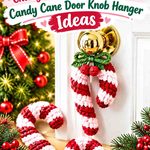 Crochet Cherry Red and Powder Pink Candy Cane Door Knob Hanger Ideas