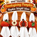 Crochet Copper Orange and Vanilla Thanksgiving Pumpkin Napkin Weight Ideas
